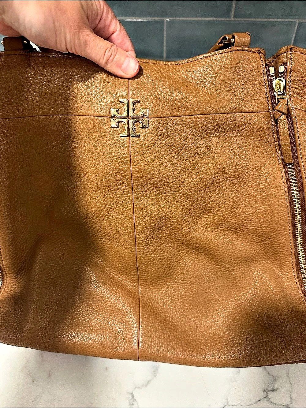 Tory Burch Zip Tote Camel Brown - Picture 3 of 11